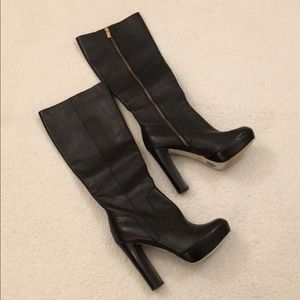 MICHAEL KORS • LESLY • Black Leather Knee-High Boots • Size 8